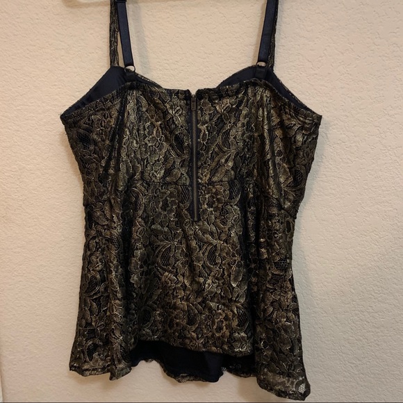 Size zero torrid black and gold tank top - Picture 2 of 5